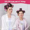 Jumbo Hair Rollers Set - 24 Pieces with 12 Large Rollers and 12 Clips for Voluminous Long Thick Hair (Hot Pink)