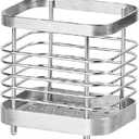 Utensil Holder, Food Grade Stainless Steel Utensil Drying Rack for Kitchen Counter, Silverware Cutlery Flatware Holder Forks, Knives, Spoons, Chopsticks Organizer Silver
