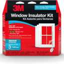 3M Indoor Window Insulation, Insulator Kit for 3 Windows 3ft x 5ft, Keeps Cold Air Out and Warm Air In, Includes Heat Shrink Window Film and Scotch Window Film Mounting Tape (2130W-6)