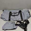 Expandable Travel Duffle Bags Weekender Overnight Bags for Women Men Hospital Bag for Women Labor Delivery with Toiletry Bag Waterproof (Blue Stripe)