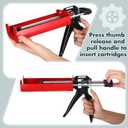 2 Pack Dual Caulking Gun 12" Dual Cartridge Epoxy Gun 400 mL /13.5 fl oz (1: 1 and 2:1) Stainless Steel Manual Caulking Gun for Bond Adhesive Cartridge Applicator