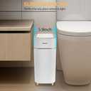 Pukomc Automatic Small Sensor Trash Can with Touchless Lid, 2.3 Gallon / 9L Smart Garbage Can, Quiet Close White Gold Waste Bin - Perfect for Kitchen, Living Room & Small Spaces
