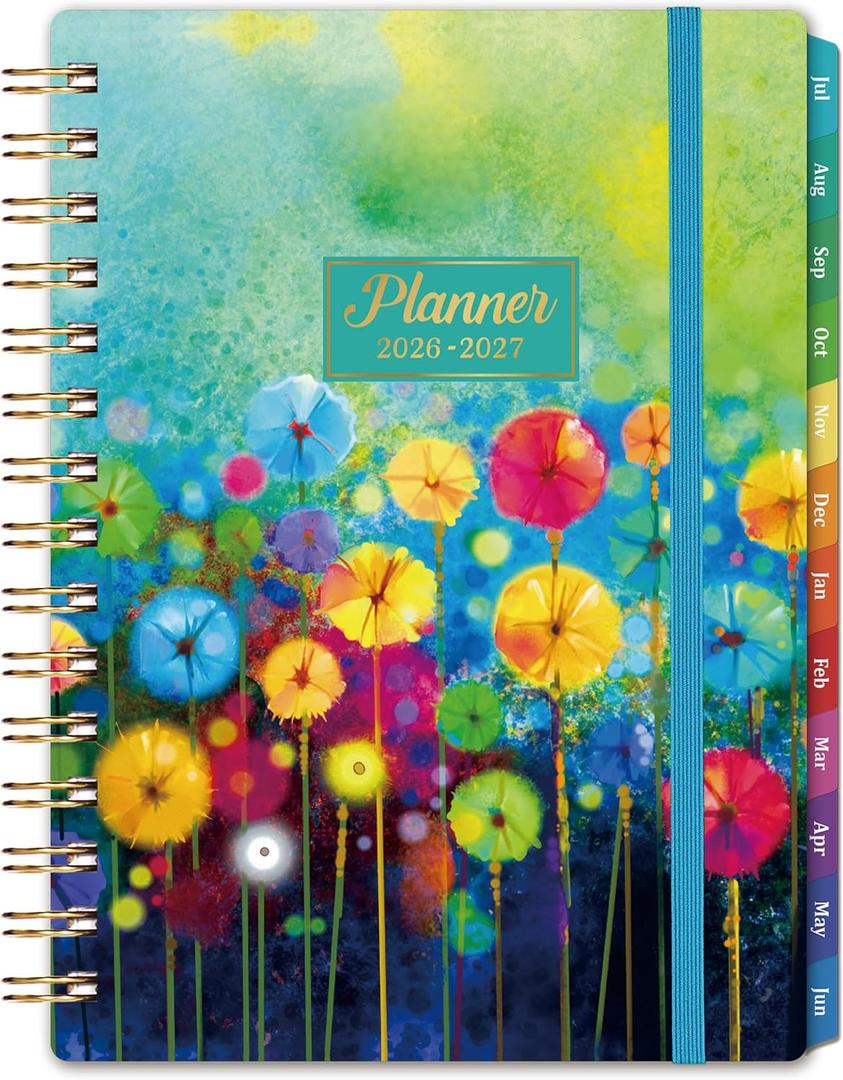 2026-2027 Planner - 2026-2027 Planner Weekly and Monthly, Calendar Monthly Planners 2026-27 from Jul. 2026 - Jun. 2027, 6.4"  8.5", Twin-Wire Binding, Elastic Closure