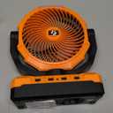 FRIZCOL 3-in-1 Camping Fan - Portable Fans Rechargeable - 24000mAh Battery Powered Fan(140Hrs) with Light & Remote for Indoor, Outdoor, Tent, Travel, BBQ, Fishing, Jobsite - Orange