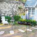 Thorise 7.9 Ft H x 4.6 Ft W Metal Pergola Arbor,Assemble Freely 2 Sizes,for Various Climbing Plant Wedding Garden Arch Bridal Party Decoration Wide Arbor, 1 Pack