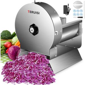 Electric Vegetable Slicer, 120W Commercial Fruit Cutter Machine with 0-0.5'' Thickness Adjustable, Stainless Steel 2 IN 1 Manual & Electric Food Slicer for Lemon Potato Onion Tomato, 110V