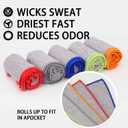 2 x 5 Pack Microfiber Gym Towels for Working Out, 16" X 26.8", Silver ION Odor-Free Absorbent Fiber, Fast Drying and Quick Dry Towels for Body Sweat, Working Out (Multicolor)