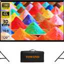 Projector Screen with Stand, Towond 120 inch Portable Movie Screen Indoor Outdoor 16:9 HD Front Rear Projection Screen with Carry Bag Wrinkle-Free and Foldable Polyester Fabric Design for Home Theater