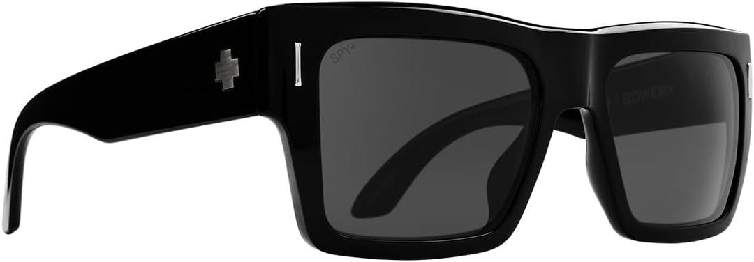 SPY Optic Bowery, Square Sunglasses, Color and Contrast Enhancing Lenses (Black)