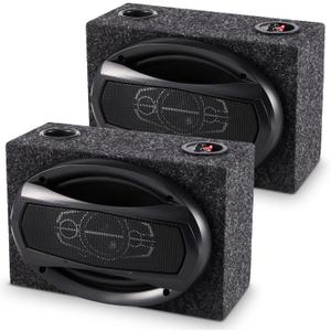 2 Pcs 2-Way Coaxial Car Audio Speakers with Speaker Box Enclosures Set 6 x 9 Inch 1000 W Max Power Constructed Car Stereo and Sound System Accessories Portable Audio Equipment for Vehicles