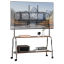 Universal TV Stand Mobile TV Stand with Silent Casters and Wooden Shelves, Rolling TV Cart for Home, Office, Hotel