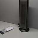 Dreo Space Heater Indoor, 25" 11.5ft/s Fast Portable Room Heater with Remote and Thermostat, 3 Modes, Overheating & Tip-Over Protection, Electric Heaters for Indoor Use Large Room, Bedroom, Silver