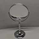 Indecor Home H Halston Stainless Steel Makeup Vanity Mirror 1X, 3X Magnification Round 360 Swivel Mirror for Desk, Bedroom, Bathroom Chrome
