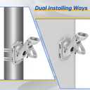 Anovo Flag Pole Kit- Stainless Steel 6 FT Flag Poles with1 Inch Metal 360 Rotating Flag Pole Rings Clip, Two-Position Flag Pole Holder Brackets Mounting for Outside House Outdoor Porch (6 FT-Sliver)