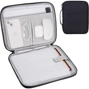 9-11 Inch iPad Carrying Case, Padded Travel Tablet Sleeve Bag for iPad Pro 11-in (M4), iPad 10.9 (10th Gen), iPad Air 11-in (M2), Galaxy Tab S9/S8 (Black-11)