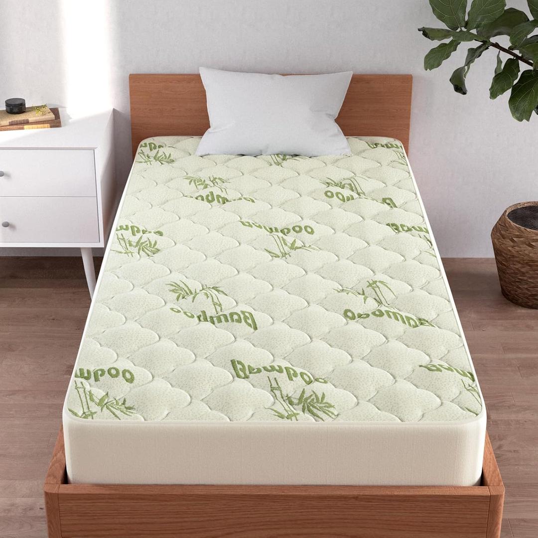 Twin XL Mattress Topper, Quilted Thick Viscose Made from Bamboo Air Mattress Pad Cover, Noiseless Extra Plush Pillow Top Mattress Topper Extra Long Twin Fits 15-23 Inches Deep Mattresses