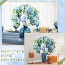 Tigeen 6 Bundles Artificial Bouquet Flowers Artificial Peonies Faux Roses Silk Flowers Hydrangea Bouquet for Wedding Table Centerpiece Floral Vase Decor(Blue)