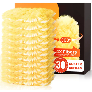 30 Count Heavy Duty Duster Refills for Swiffer, Multisurface 360° Larger Size Dusters with 4X Microfibers, Unscented Disposable Dusters for Cleaning Home, Blinds, Fans, Corners (Only Duster)