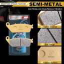 S SYUU High-Performance Reliable Motorcycle Front Rear Brake Pads Set Compatible with ATV Kawasaki KVF 300 1999-2002 KVF 360 2003-2013 KVF 400 1999-2002 - Low Noise, Easy Installation FA054F FA054F