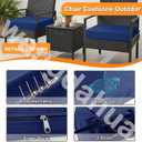 Outdoor Chair Cushions Set of 2 15x15 In, Waterproof Fade Resistant Patio Furniture Cushions, 2 In Thick Sofa Couch Seat Cushion Replacement, Square Chair Pads w/ Ties and Washable Cover, Beige