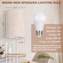 OCATO Plug in Wall Sconces Set of Two: Wall Light Wall Lamp with On/Off Switch 3000K 4500K 6000K Selectable Fixtures Fabric Linen Shade Wall Decor Wall Lights for Bedroom Living Room Hallway Indoor