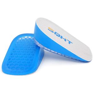 SQHT Height Increase Insole - Gel Heel Lift Inserts, Elevator Shoe Lifts Insoles for Men and Women (Large (1.4" Height)) Blue&Beige