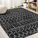 JONATHAN Y Boho Vintage Diamond Black/Ivory Indoor Area Rug 8X10 ft, Moroccan Hype for Living Room, Bedroom, Kitchen, Office, Easy-Cleaning, High Traffic, Pet-Friendly, Non-Shedding (MOH101D-8)