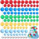 108 Pcs Balls Cake Topper DIY Cupcake Insert Foam Balloons for Cake Baking Wedding Anniversary Birthday Decoration(Green,Blue,Yellow,Red,Cow Color,Multi Sizes)