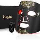 KINGDO Red Light Therapy Mask for Face, 4 Modes Infrared Light Therapy LED Face Mask with Remote, Portable and Rechargeable with Timer, Ideal for Home Use (Black)