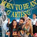 Born to be An Aries Banner, 12 Constellation Zodiac Aries Birthday Party Decoration Supplies, March April Horoscope Astrology Birthday/Baby Shower Decorations Gold Glitter