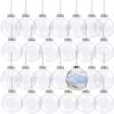 Kingrol 30 Pack 3.15 Inch Clear Plastic Fillable Ornament Balls, for DIY Craft Projects, Christmas, Wedding, Party, Home Decor