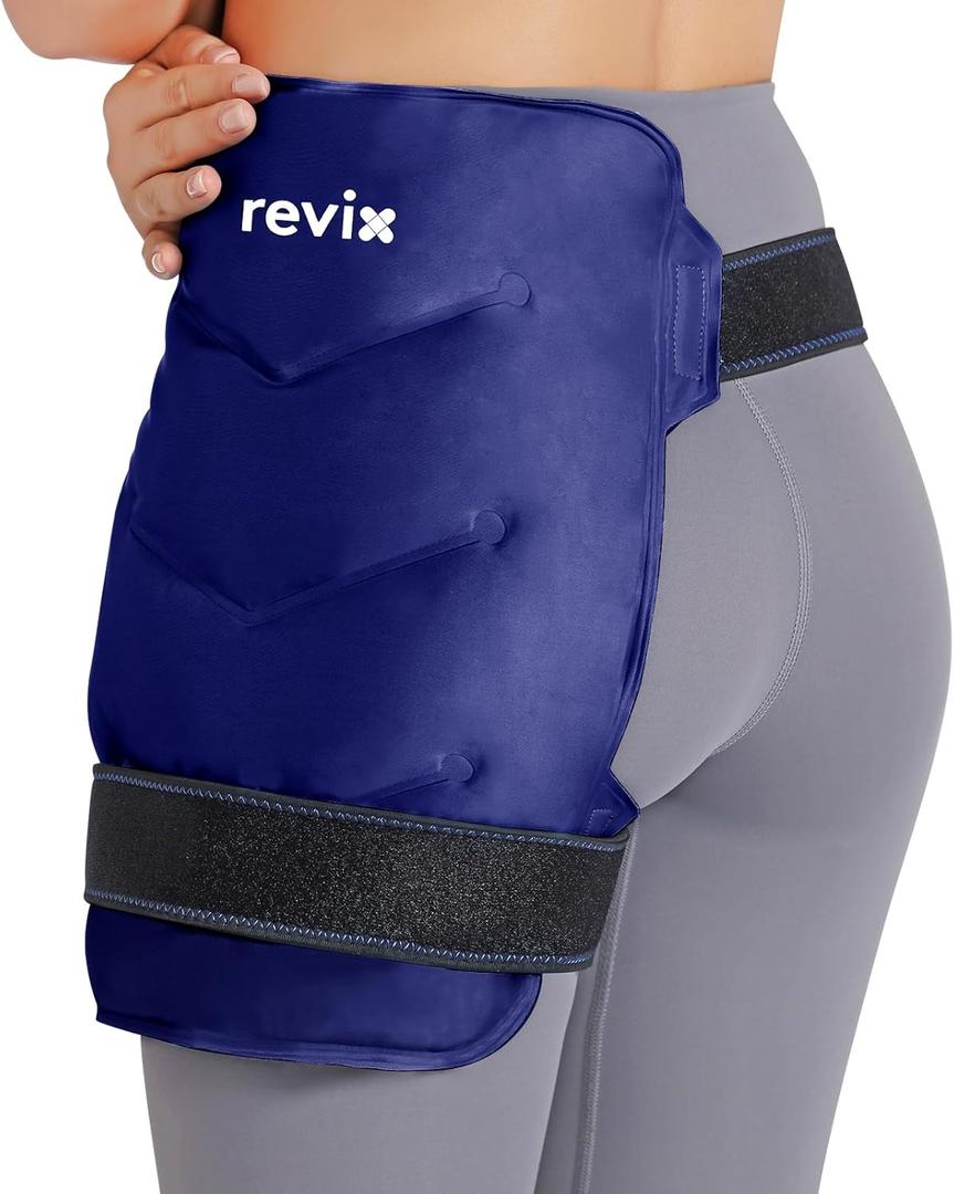 REVIX Ice Pack for Hip Replacement, Flexible Gel Cold Pack for Discomfort Relief, Hip Ice Compression Wrap Cold Compress Therapy, Navy