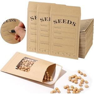 100 Pcs Seed Envelopes Resealable Self Adhesive Seed Packets 3.15 x 4.72 Inch Saving Envelopes with Preprinted Collecting Template