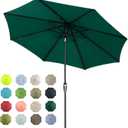 Tempera Patio Market Outdoor Table Umbrella with Auto Tilt and Crank,Large Sun Umbrella with Sturdy Pole&Fade resistant canopy,Easy to set ( 11FT, Forest Green )