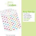 Clean Cubes 30 Gallon Disposable Pop-Up Trash Cans (3-Pack) with Fitted Bags Foldable Garbage & Recycling Bins for Parties, Events & Kitchen (Polka Dot, 30" H x 14" W x 17" D)