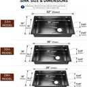30x18 Drop in Kitchen Sink with Faucet & Accessories, Black Stainless Steel Workstation Sink, 16 Gauge Single Bowl Top Mount, Deep Bowl Design, Modern Kitchen & Commercial Use, 30*18in