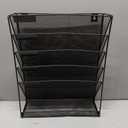 EasyPAG 5 Tier Wall File Holder, Mesh Hanging Folder Organizer with Classify Label, Versatile Desk File Holder, Vertical Wall Mounted Mail Organizer for Office Home Cubicle, Black