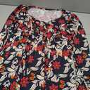 Womens Long Sleeve Tops Casual V Neck Trendy Floral Print Hiking Shirts Soft Comfy Lightweight Spring Boho Blouses (Large, Black and Red Floral)