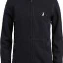 Nautica boys Zip Up Hoodie Sweatshirt, Signature Logo Design, Kangaroo Pockets, Made With Lightweight Fleece (10-12, Navy)