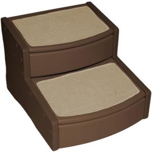 Pet Gear Easy Step II Extra Wide Pet Stairs, 2-step/for cats and dogs up to 200-pounds, Chocolate, (PG9720XLCH)