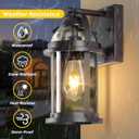 OKELI Dusk to Dawn Outdoor Wall Lights, Waterproof Lighting Fixtures Rustic Farmhouse Wall Lanterns with Clear Glass Shades Anti-Rust Outside Lights for Garage Patio Porch(Brown, 2 Pack)