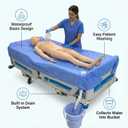 Patient Washing Sheet with Drainage Hose - Waterproof Bed Pad & Portable In-Bed Shower Bathing Kit for Bedridden, Elderly & Disabled - Reusable Medical Basin & Caregiver Aid