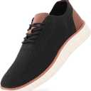 Men's Fashion Dress Sneakers Casual Walking Shoes Business Oxfords Comfortable Breathable Lightweight Tennis Zapatos para Hombre (11.5, Black-brown)