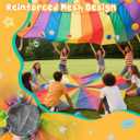 Rainbow Parachute for Kids, Play Parachute Toy with Handles, Parachute Game for Kids Cooperation Group Play and Outdoor Playground Activities, 24FT