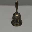 DomeStar Vintage Brass Hand Bell Loud Call Bell for Bedside, Dinner, Wedding, Christmas & Holiday Party
