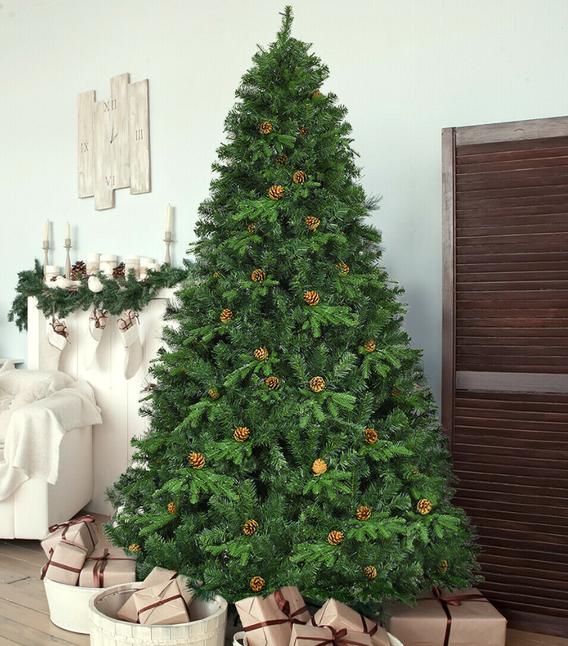 Goplus 7.5ft Pre-Lit, 540 LED Lights Holiday Indoor Decoration Artificial Christmas Tree