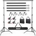 Photo Backdrop Stand, 10x9ft(WxH) Adjustable Photography Backdrop Stand, Aluminum Alloy Studio Photo Background Stand Support System for Party, Wedding, Photography, Advertising Display