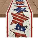 Amazon.com: GPGHE 4th of July Table Runner America Flag Stars Stripe Patriotic Table Runners Memorial Day Independence Day Vintage Kitchen Dining Home Party Decor Supply 13x120 Inch : Home & Kitchen