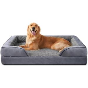 INVENHO Orthopedic Dog Beds Large Sized, XL Washable Dog Sofa with Egg-Crate Foam, Waterproof Lining and Non-Skid Bottom
