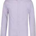 Calvin Klein Boys' Long Sleeve Patterned Dress Shirt, Button-Down Style with Cuffs & Shirttail Hem (Purple)
